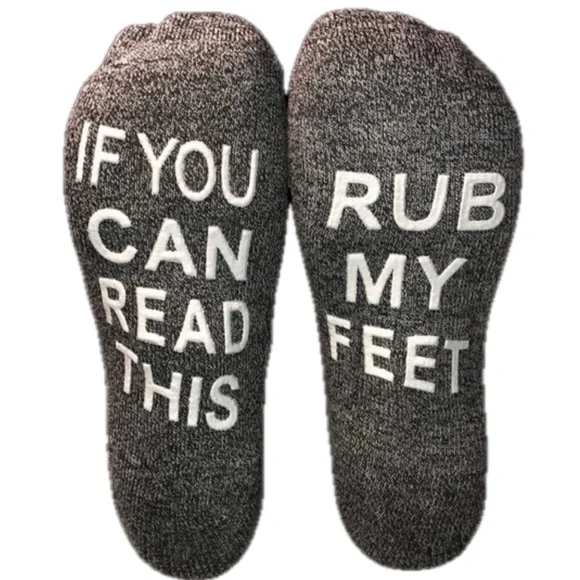 🧦 3/$25 MENS FUNNY QUOTE SAYINGS SOCKS  YOU CAN READ THIS RUB MY FEET SIZE 4… - Picture 9 of 9